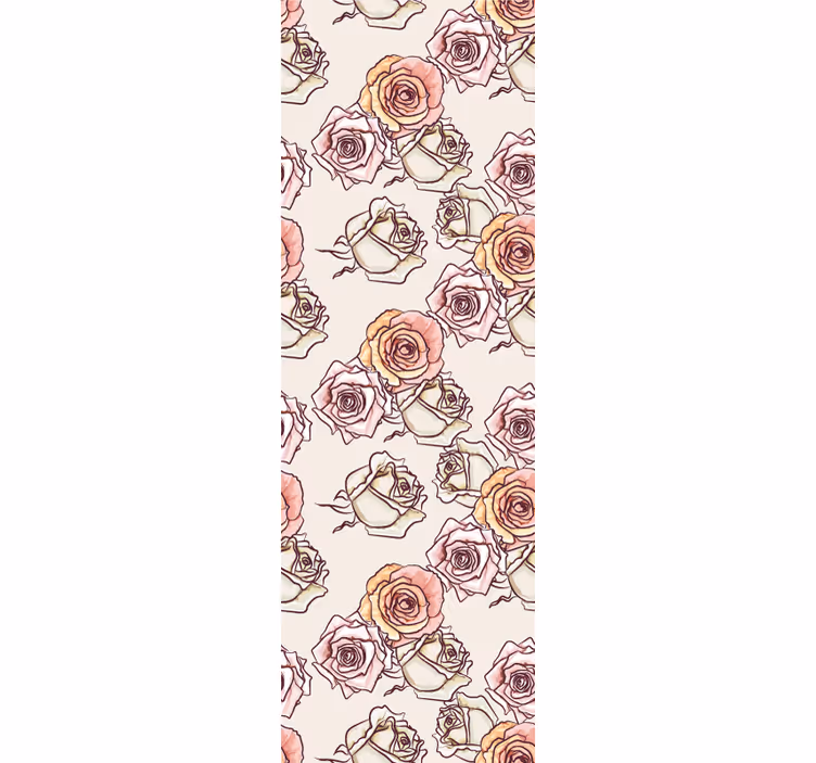 Tenda a rullo sala da pranzo motivo rose stile inglese - TenStickers