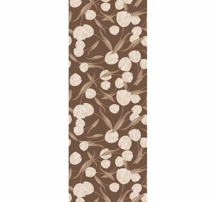 Tenda a rullo sala da pranzo motivo tulipani beige elegante - TenStickers