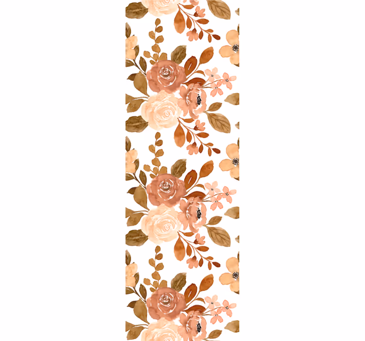 Tenda a rullo sala da pranzo fiori rosa pastello - TenStickers