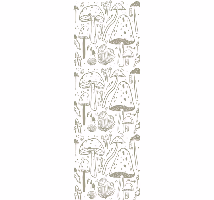 Tenda a rullo sala da pranzo motivo funghi beige - TenStickers