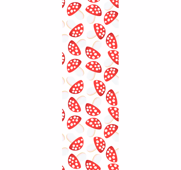 Tenda a rullo sala da pranzo funghi classici sfondo bianco - TenStickers