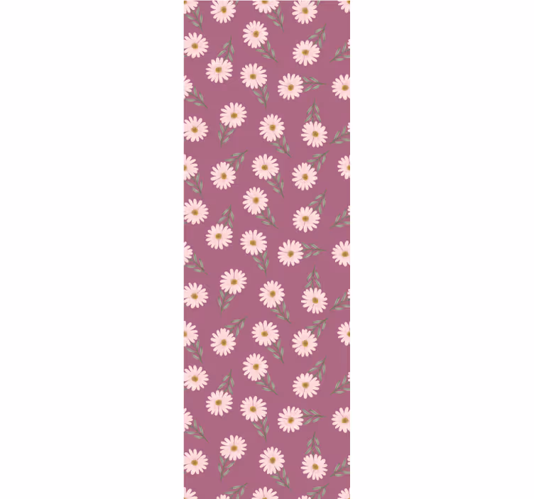 Tenda a rullo sala da pranzo motivo margherite rosa - TenStickers