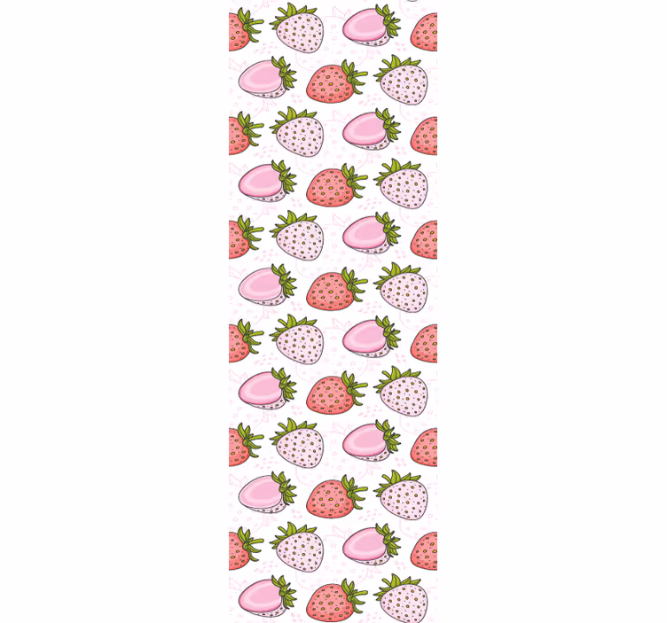 Tenda a rullo sala da pranzo fragole rosa e rosse - TenStickers
