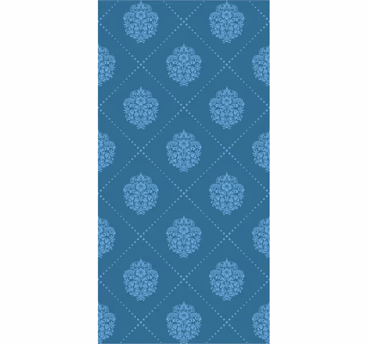 Tenda a rullo sala da pranzo motivo a diamante floreale - TenStickers
