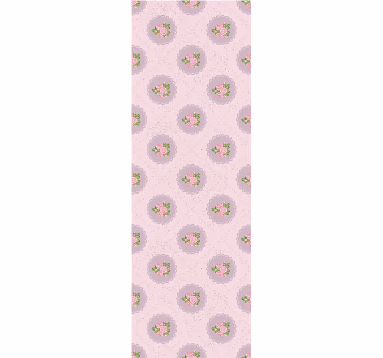 Tenda a rullo sala da pranzo motivo quadri rosa shabby chic - TenStickers