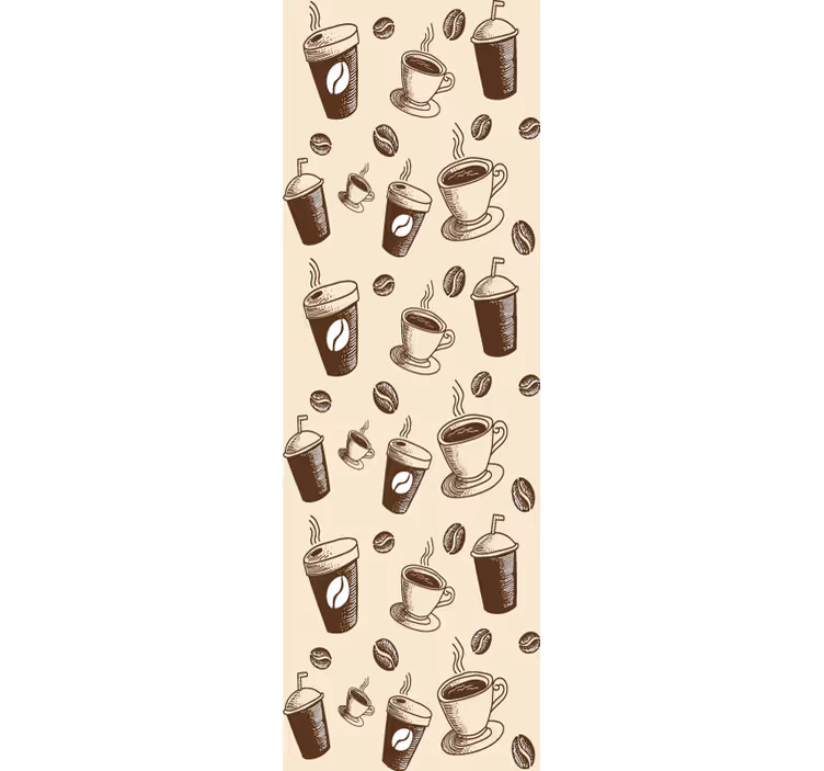 Tenda a rullo sala da pranzo motivo chicco caffè tazze - TenStickers