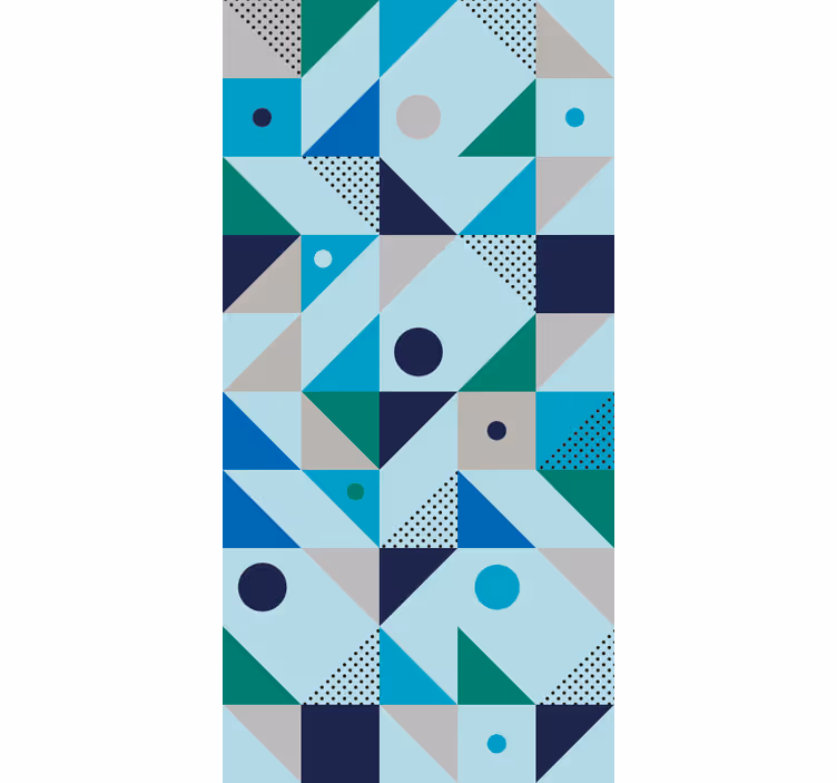 Tenda a rullo sala da pranzo patchwork blu - TenStickers