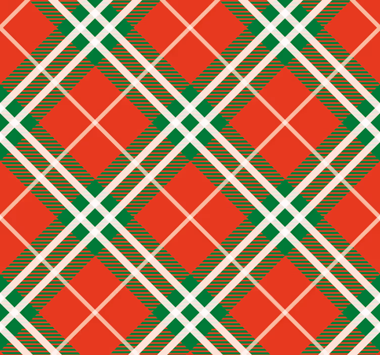 Tenda a rullo sala da pranzo tartan scozzese rosso e verde - TenStickers