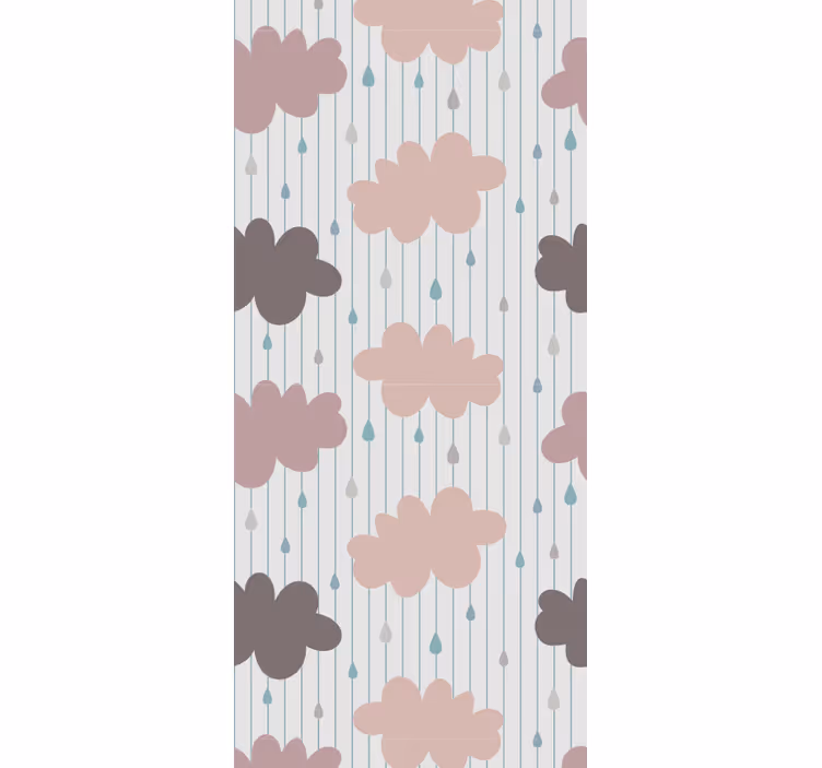 Tenda a rullo cameretta nuvole rosa piovose - TenStickers