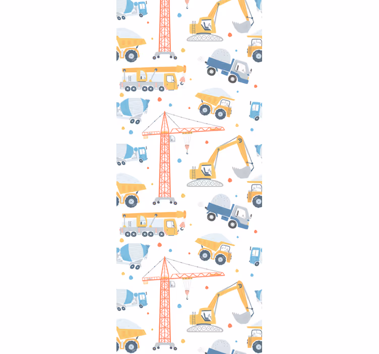 Tenda a rullo cameretta motivi di costruzione - TenStickers