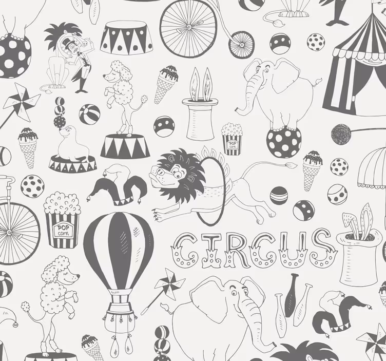 Tenda a rullo cameretta stampa a tema circo - TenStickers