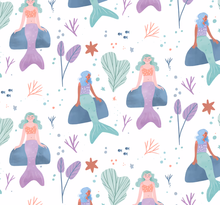 Tenda a rullo cameretta fantasia sirena - TenStickers