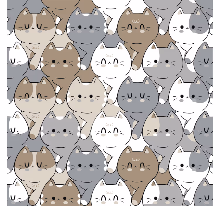 Tenda a rullo cameretta illustrazione gatti - TenStickers