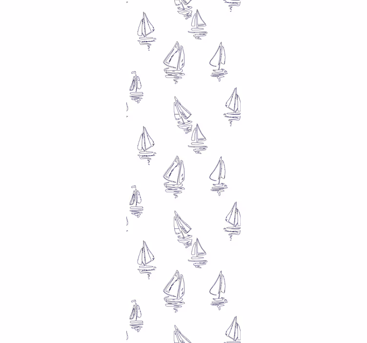 Tenda a rullo cameretta motivo barche a vela disegnato - TenStickers