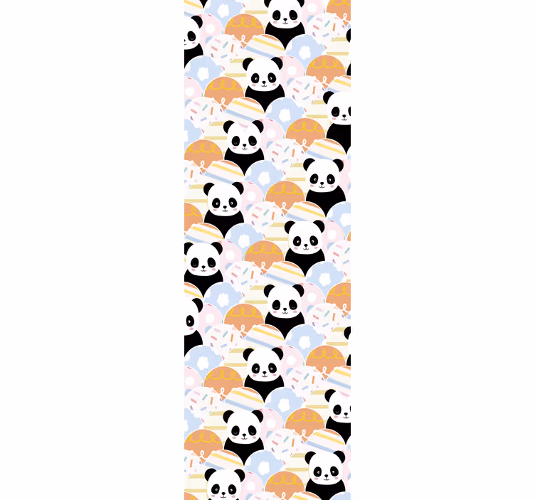 Tenda a rullo cameretta design panda patchwork - TenStickers