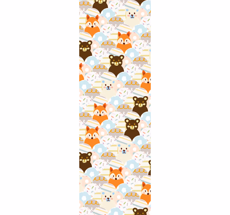 Tenda a rullo cameretta design orso e volpe bambino - TenStickers