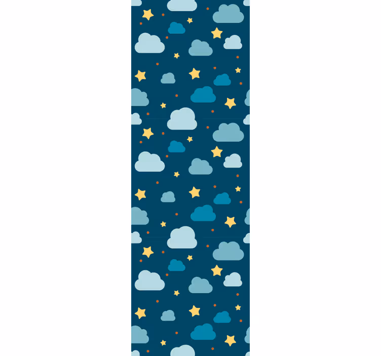Tenda a rullo cameretta notte stellata con nuvole - TenStickers