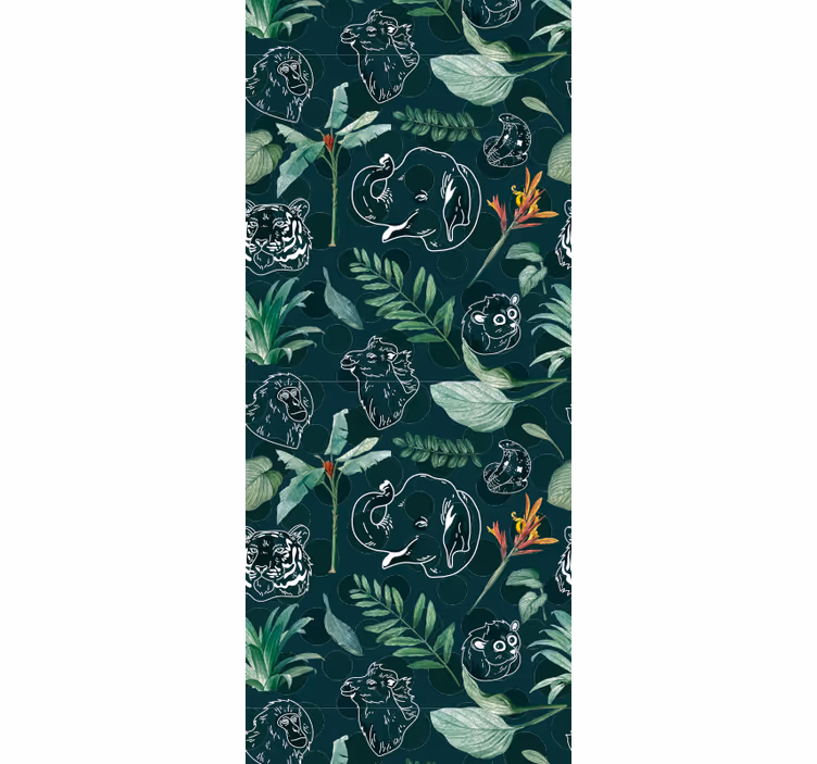 Tenda a rullo cameretta con animali e alberi colorati - TenStickers