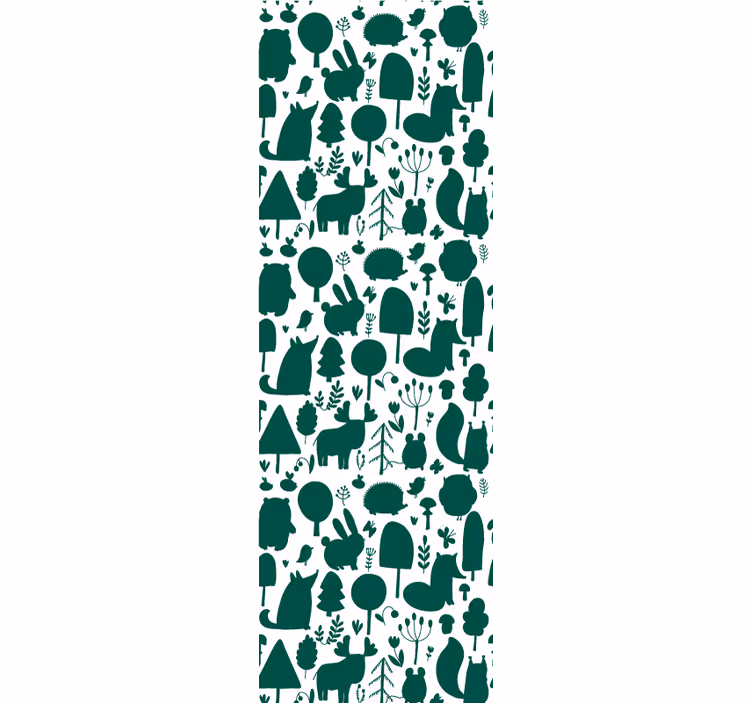 Tenda a rullo cameretta silhouette animali selvatici - TenStickers