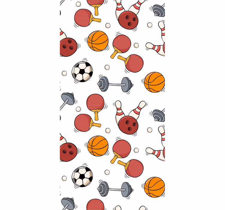 Tenda a rullo cameretta attrezzatura sportiva doodle - TenStickers