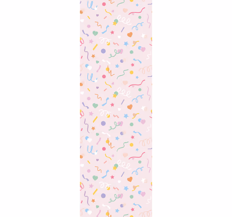 Tenda a rullo cameretta motivo con confetti pastello - TenStickers
