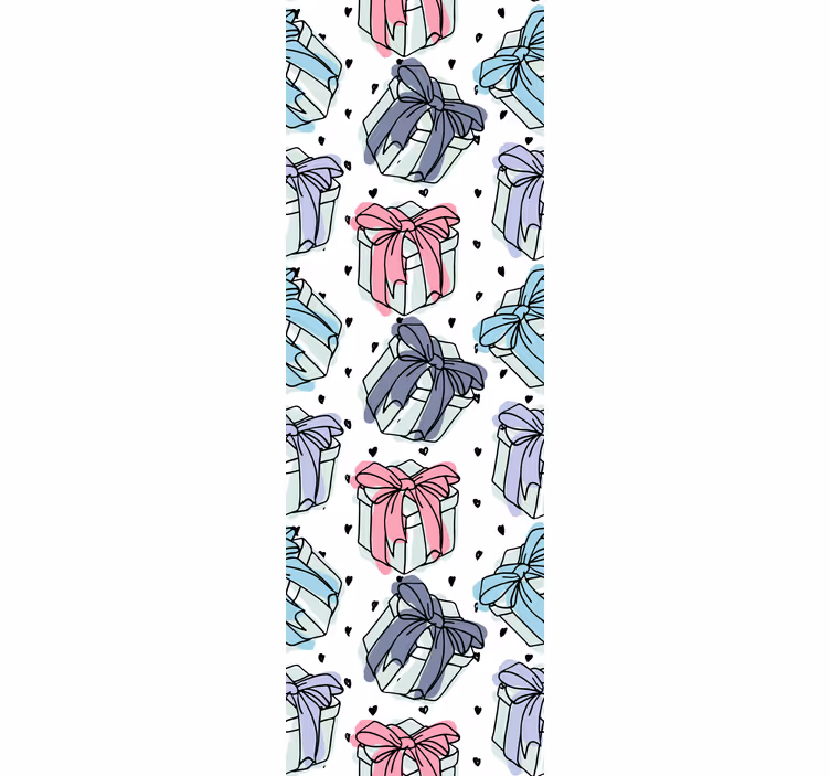 Tenda a rullo cameretta scatole regalo con cuoricini - TenStickers
