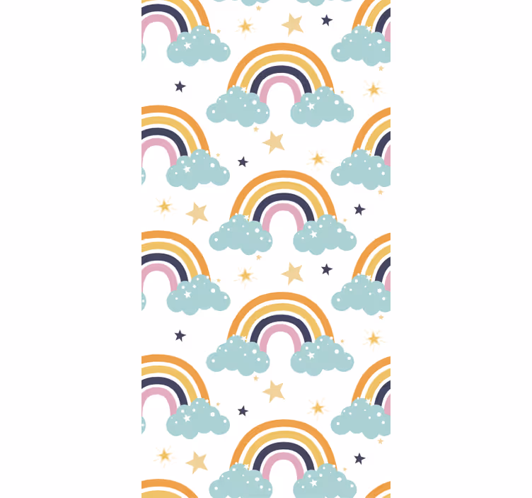 Tenda a rullo cameretta arcobaleni e nuvole - TenStickers