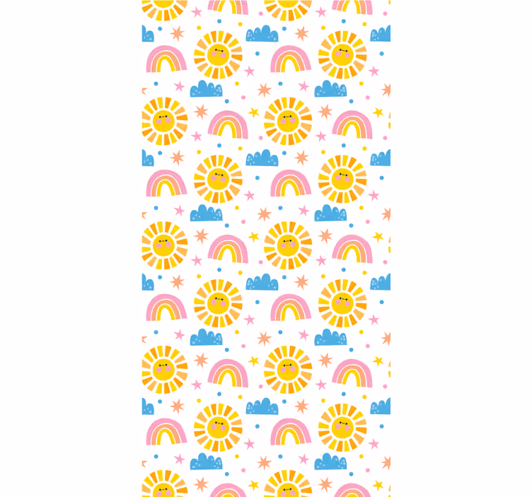 Tenda a rullo cameretta arcobaleni soli e nuvole - TenStickers