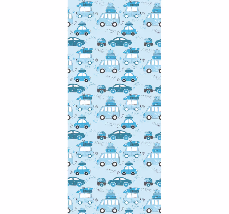 Tenda a rullo cameretta veicoli urbani blu stile nordico - TenStickers