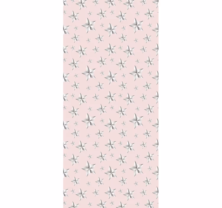 Tenda a rullo cameretta stelle bianche su sfondo rosa - TenStickers