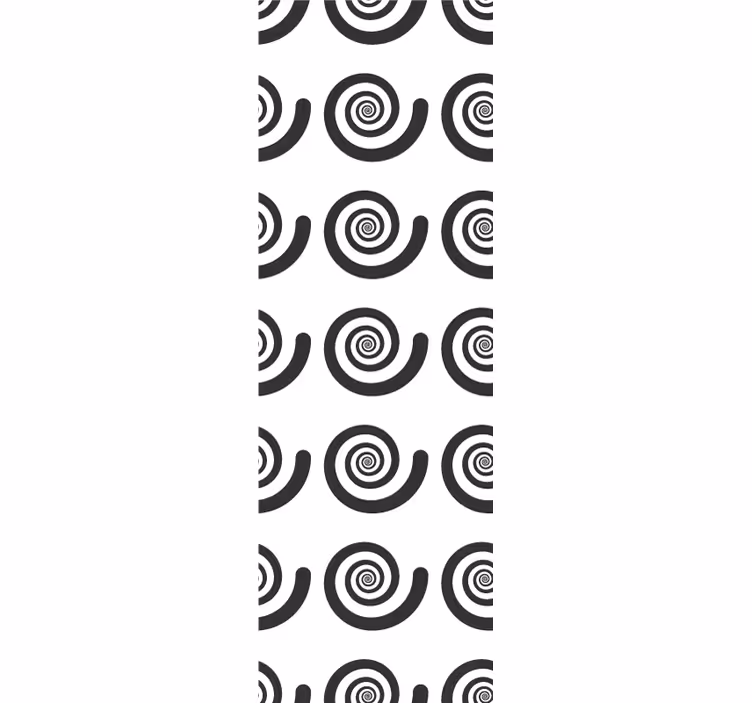 Tenda a rullo cameretta spirale ipnotica bianco e nero - TenStickers
