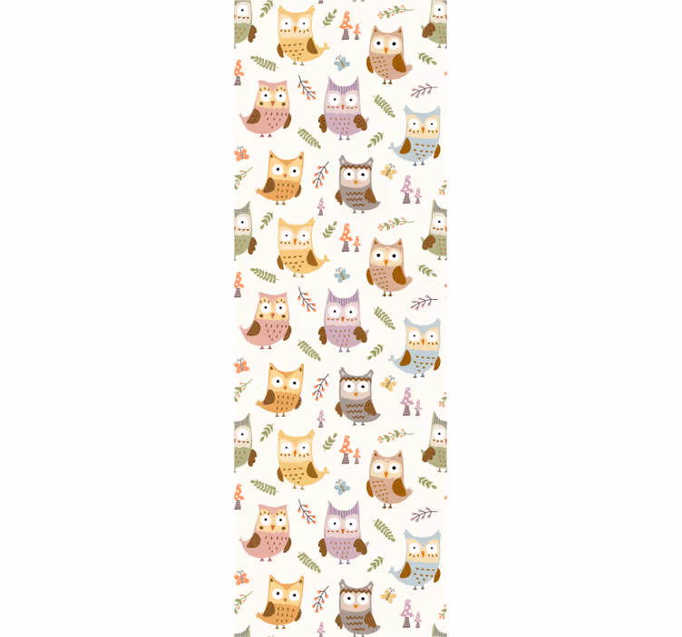 Tenda a rullo cameretta gufi carini con mestieri - TenStickers