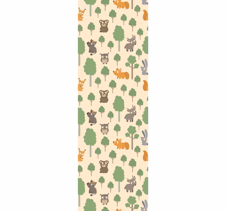 Tenda a rullo cameretta animali e alberi buffi - TenStickers