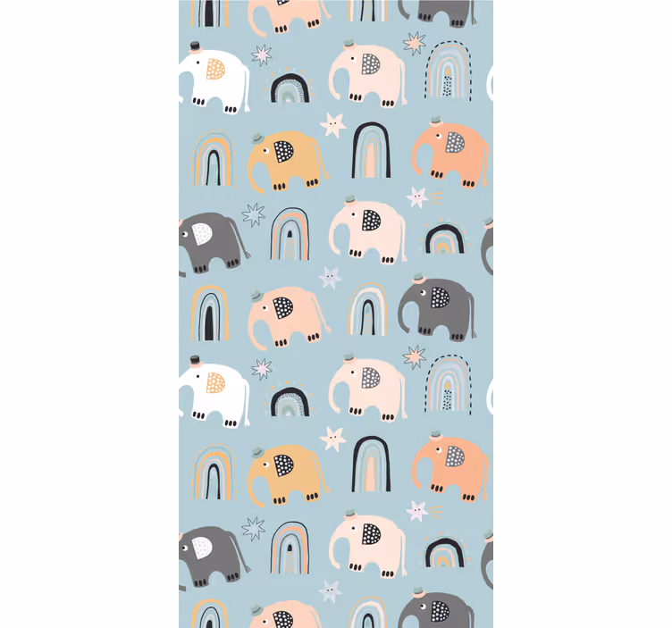 Tenda a rullo cameretta elefanti carini - TenStickers