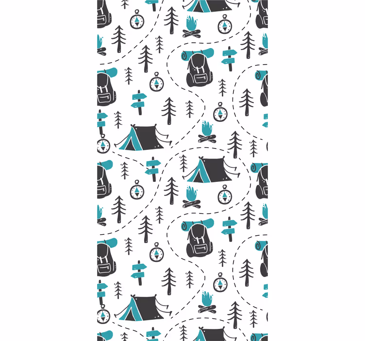 Tenda a rullo cameretta motivo natura camping - TenStickers