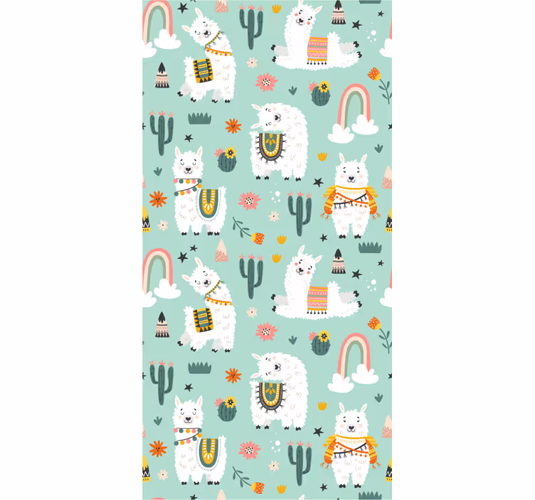 Tenda a rullo cameretta arcobaleni e cactus - TenStickers