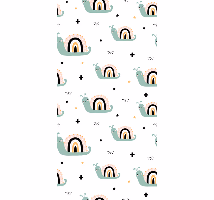 Tenda a rullo cameretta con conchiglie arcobaleno di lumaca - TenStickers