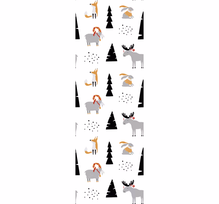 Tenda a rullo cameretta motivo animali invernali - TenStickers