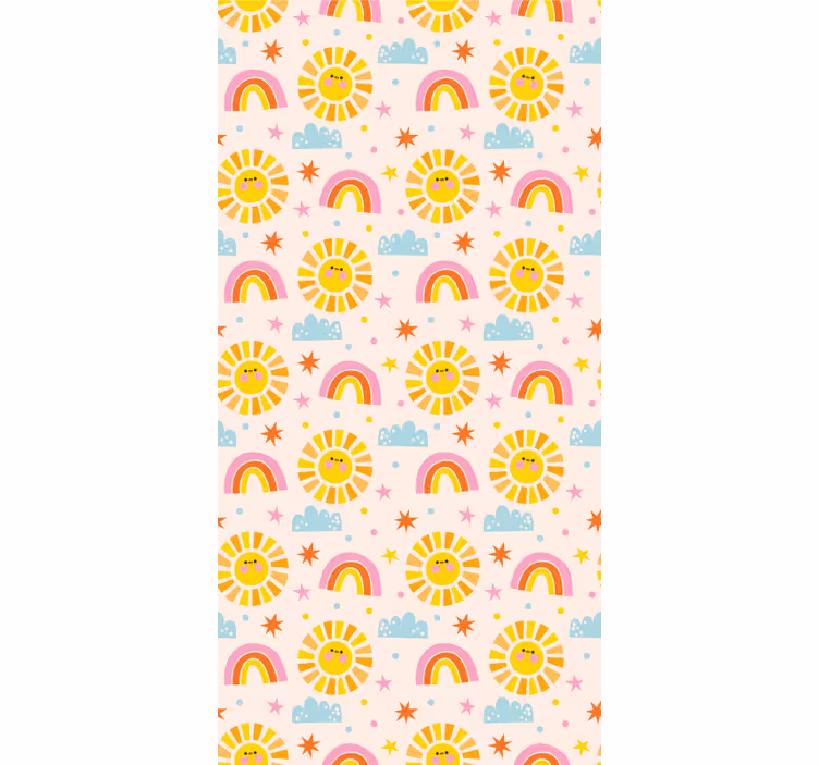 Tenda a rullo cameretta motivo arcobaleno rosa - TenStickers