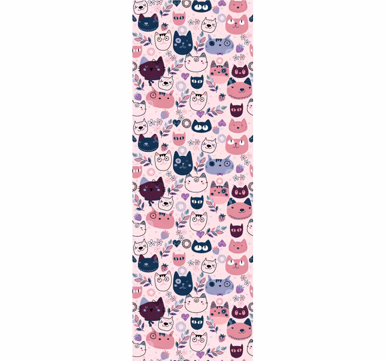 Tenda a rullo cameretta motivo gattini rosa - TenStickers