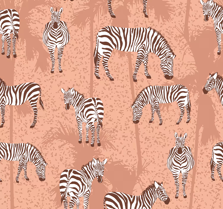 Tenda a rullo cameretta zebra e palme marroni - TenStickers