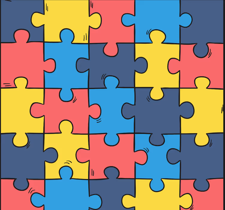 Tenda a rullo cameretta puzzle arcobaleno - TenStickers