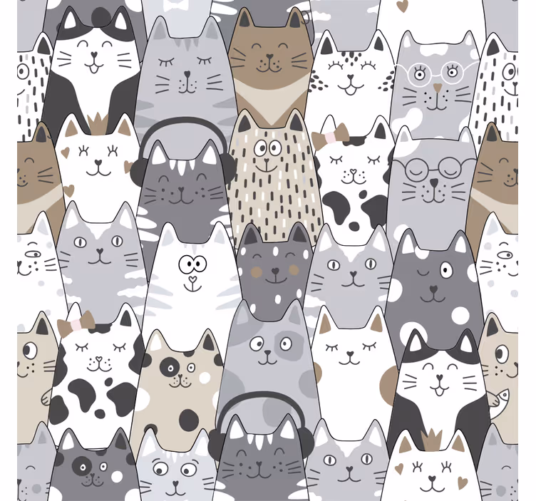 Tenda a rullo cameretta gatti dei cartoni - TenStickers