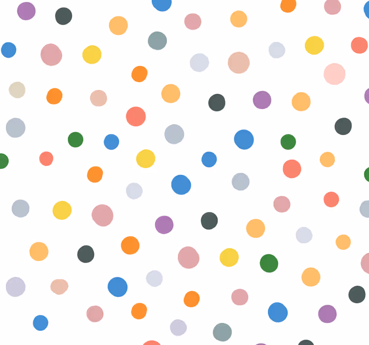 Tenda a rullo cameretta pois colorati su bianco - TenStickers