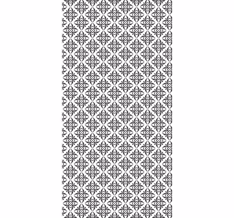 Tenda a rullo per ufficio floreale nera elegante - TenStickers
