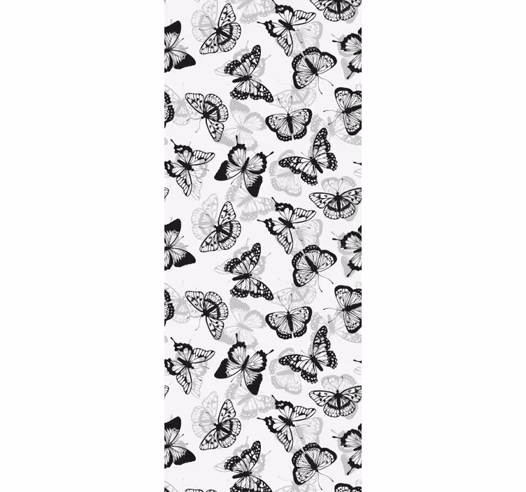 Tenda a rullo per ufficio motivo farfalle nere delicate - TenStickers