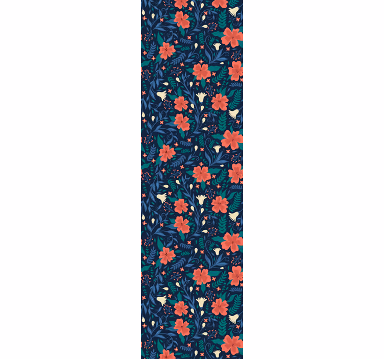 Tenda a rullo per ufficio fiori artistici nordici - TenStickers