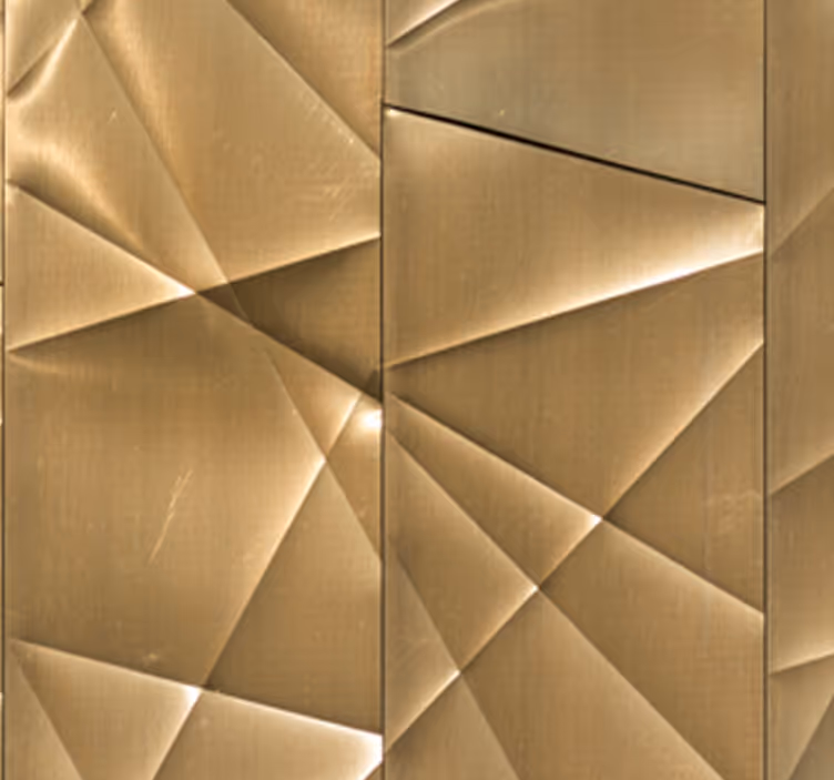 Tenda a rullo per ufficio texture poligonale 3d oro - TenStickers