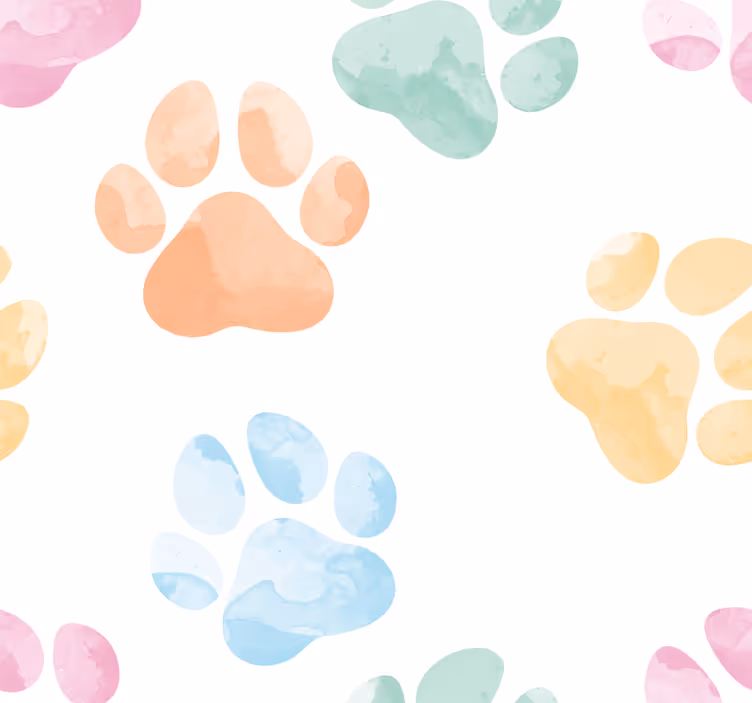 Tenda a rullo per ufficio zampe di animali pastello - TenStickers