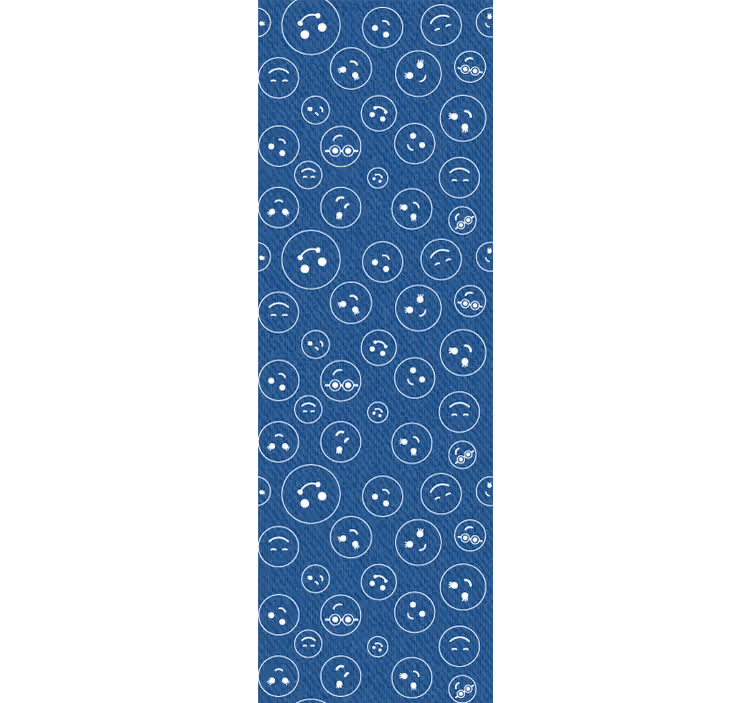 Tenda a rullo camera ragazzi faccine sorridenti blu navy - TenStickers